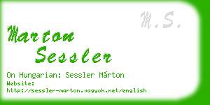 marton sessler business card